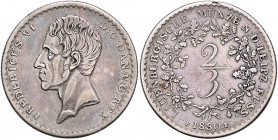 LAUENBURG, Friedrich VI. von Dänemark, 1808-1839, 2/3 Taler (=Gulden) 1830, Altona.
dunkle Patina, ss
AKS 1; J.14