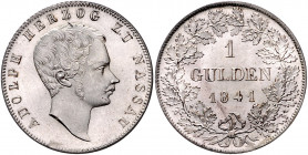 NASSAU, Adolph, 1839-1866, Gulden 1841.
Prachtex., f.st
AKS 65; J.49