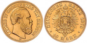 HESSEN, Ludwig IV., 1877-1892, 10 Mark 1878 H.
f.st
J.219