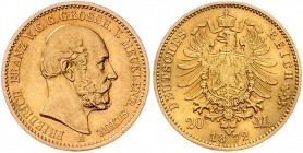 MECKLENBURG-SCHWERIN, Friedrich Franz II., 1842-1883, 20 Mark 1872 A.
vz-st
J.230