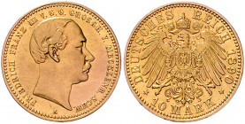 MECKLENBURG-SCHWERIN, Friedrich Franz III., 1883-1897, 10 Mark 1890 A.
vz+
J.232