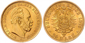 PREUSSEN, Wilhelm I., 1861-1888, 20 Mark 1875 A.
st
J.246