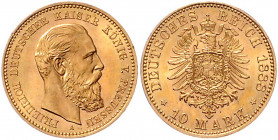 PREUSSEN, Friedrich III., 1888, 10 Mark 1888 A.
Prachtex., st
J.247