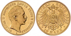 PREUSSEN, Wilhelm II., 1888-1918, 10 Mark 1895 A.
vz+
J.251