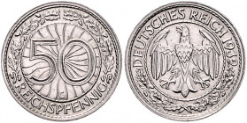 WEIMARER REPUBLIK, 1919-1933, 50 Reichspfennig 1932 G.
selten, ss-vz
J.324