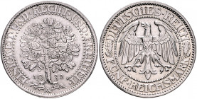 WEIMARER REPUBLIK, 1919-1933, 5 Reichsmark 1932 A. Eichbaum.
f.st
J.331