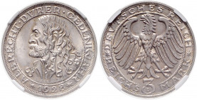 WEIMARER REPUBLIK, 1919-1933, 3 Reichsmark 1928 D. Dürer.
NGC MS-64+
J.332
