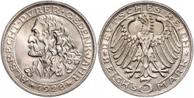 WEIMARER REPUBLIK, 1919-1933, 3 Reichsmark 1928 D. Dürer.
st
J.332