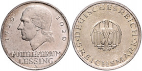 WEIMARER REPUBLIK, 1919-1933, 5 Reichsmark 1929 A. Lessing.
f.st
J.336