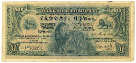 ÄTHIOPIEN, Bank of Ethiopia, 50 Thalers 01.05.1932.
Pinholes, IV
Pick 9