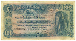 ÄTHIOPIEN, Bank of Ethiopia, 100 Thalers 01.05.1932.
Pinholes, IV
Pick 10