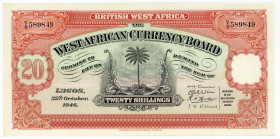BRITISH WEST AFRIKA, West African Currency Board, 20 Shillings 25.10.1946.
I/I-
Pick 8b