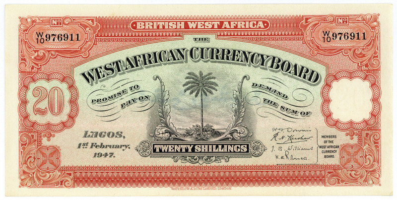 BRITISH WEST AFRIKA, West African Currency Board, 20 Shillings 01.02.1947.
I/I-...