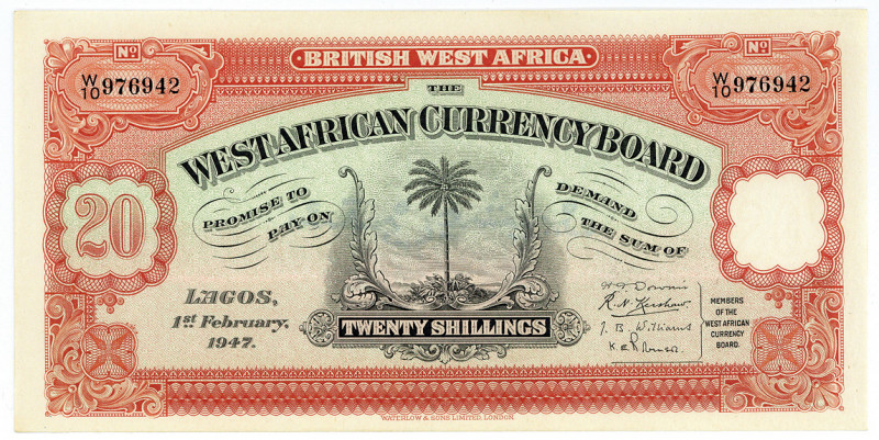 BRITISH WEST AFRIKA, West African Currency Board, 20 Shillings 01.02.1947.
I/I-...