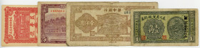 CHINA, China, Lot 4 unbestimmte chinesische Banknoten.