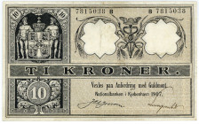 DÄNEMARK, Nationalbanken i Kjøbenhavn, 10 Kroner 1907.
III+
Pick 7e