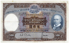 HONG KONG, Hong Kong & Shanghai Banking Corporation, 500 Dollars 11.2.1968.
III
Pick 179e