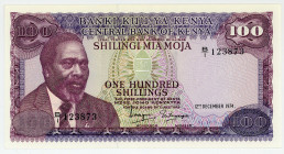 KENIA, Central Bank of Kenya, 100 Shillings 12.12.1974.
selten i.d.Erhaltung, I
Pick 14a