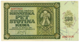 KROATIEN, Unabhängige Staat Kroatien, 500 Kuna 26.05.1941.
II
Pick 3