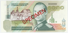 LUXEMBURG, Institut Monetaire Luxembourgeois, 5000 Francs 1996 Specimen.
I
Pick 60bs