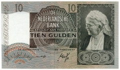 NIEDERLANDE, De Nederlandsche Bank, 10 Gulden 25.06.1940. KN 5AC084902.
I-
Pick 53