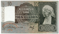 NIEDERLANDE, De Nederlandsche Bank, 10 Gulden 25.06.1940. KN 5AC084903.
I-
Pick 53