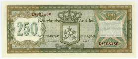 NIEDERLÄNDISCHE ANTILLLEN, Bank van de Nederlandse Antillen, 250 Gulden 28.08.1967.
I
Pick 13a
