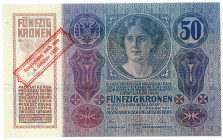 ÖSTERREICH, Oesterreichisch-Ungarische Bank, 50 Kronen 04.10.1914. Ausgegeben nach dem 4.Oktober 1920.
I-II
Pick 46