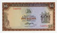 RHODESIEN, Reserve Bank of Rhodesia, 5 Dollars 20.10.1978.
I
Pick 32b