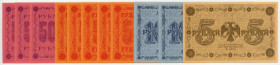 RUSSLAND , Lot 10 Wertmarken 1918 zu 5 Rubel(1x); 10 Rubel(2x); 50 Rubel(5x); 500 Rubel(3x).
10 Stk., I bis II