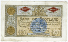 SCHOTTLAND, Bank of Scotland, 20 Pounds 13.07.1960, 8/E, Sign.Bilsland/Watson.
V
Pick 94f