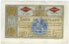 SCHOTTLAND, Bank of Scotland, 20 Pounds 14.09.1960, 3/F, Sign.Bilsland/Watson.
V
Pick 94f