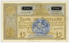 SCHOTTLAND, Bank of Scotland, 5 Pounds 01.11.1967, I, Sign.Polwarth/Letham.
III
Pick 106c