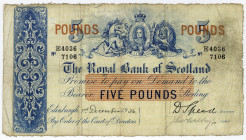 SCHOTTLAND, Royal Bank of Scotland, 5 Pounds 01.12.1936, Edinburgh, Sign. Speed Accountant/Cashier.
IV
Pick 317b