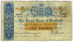 SCHOTTLAND, Royal Bank of Scotland, 5 Pounds 10.01.1942, Edinburgh, Sign. Speed Accountant/Cashier.
IV
Pick 317c