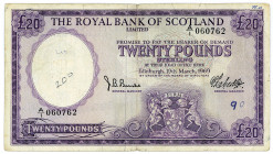 SCHOTTLAND, Royal Bank of Scotland, 20 Pounds 19.03.1969.
IV
Pick 332