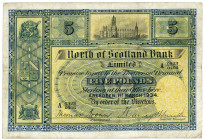 SCHOTTLAND, North of Scotland Bank, 5 Pounds 01.03.1934, A, Sign.Smith/Aberdenn.
IV
S.407