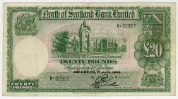 SCHOTTLAND, North of Scotland Bank, 20 Pounds 01.07.1949, MT, Sign.Webster.
III
S.732b