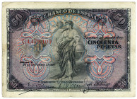 SPANIEN, Banco de España, 50 Pesetas 24.09.1906, Serie C.
IV
Pick 58a