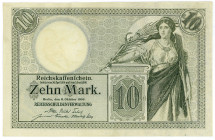 DEUTSCHES REICH BIS 1945, Reichsbanknoten und Reichskassenscheine, 10 Mark 6.10.1906, Reichskassenschein, KN 7-stellig, Serie W.
I
Ros.27b; Grab.DEU...