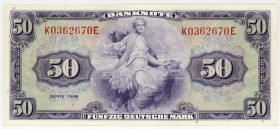 BUNDESREPUBLIK DEUTSCHLAND AB 1948, Noten der Bank Deutscher Länder, 1948-1949, 50 Deutsche Mark 1948, Serie K/E.
I
Ros.242; Grab.WBZ-7