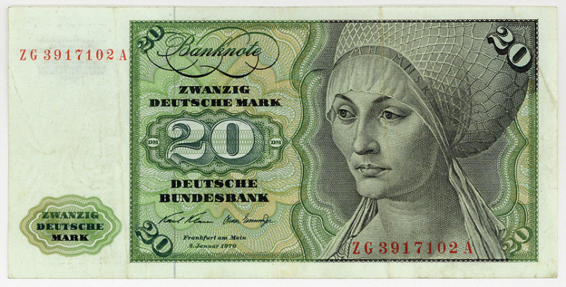 BUNDESREPUBLIK DEUTSCHLAND AB 1948, Noten der Deutschen Bundesbank, 1960-1999, 2...