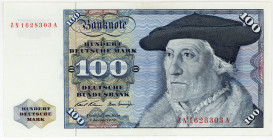 BUNDESREPUBLIK DEUTSCHLAND AB 1948, Noten der Deutschen Bundesbank, 1960-1999, 100 Deutsche Mark 2.1.1970, ZN/A Austauschnote.
I-
Ros.273c; Grab.BRD...