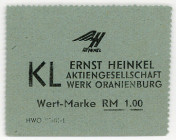 GEFANGENENLAGER, Oranienburg, Ernst Heinkel AG, Werk Oranienburg. 1 Mark o.D..
I
Grab.He 2