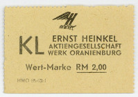 GEFANGENENLAGER, Oranienburg, Ernst Heinkel AG, Werk Oranienburg. 2 Mark o.D..
I
Grab.He 3