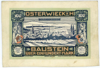NOTGELD BESONDERER ART, Osterwieck, Stadt. 100 Mark 01.05.1922, Glaceleder, Vs. und Rs. Udr. Grün, Bildudr. Rs. rötlichgrau, Farbvariante. Leicht vers...