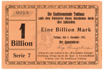 BADEN, Todtnau, Stadtgemeinde. 1 Billion Mark 08.11.1923, Serie 7.
III
Ke.5180i