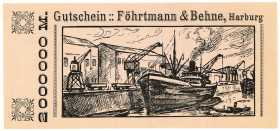 HAMBURG, Harburg, Föhrtmann & Behne. 2 Millionen Mark 1923, ohne KN, Musterschein.
I
Ke.2203a