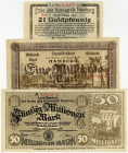 HAMBURG , 50 Mio. Mark 27.9.1923; 1 Mrd. Mark 12.10.1923; 21 Goldpfennig 7.11.1923.
3 Stk., III
LSK o3 S.92; p2 S.93; 120e 20