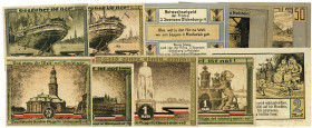 HAMBURG , Kleines Lot mit 10 Serienscheinen, darin: Kultur- und Sportwoche, 50 Pfennig 31.08.1921; 50, 75 Pfennig, 1 Mark 1.10.1921 Ausgabe A; 75 Pfen...
